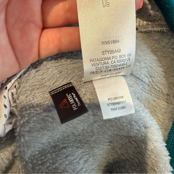 Patagonia Quarter Snap Gray and Teal Sweater Size Large - Picture 3 of 7